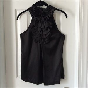 “BLAQUE LABEL” Sleeveless Ruffled Neckline Top